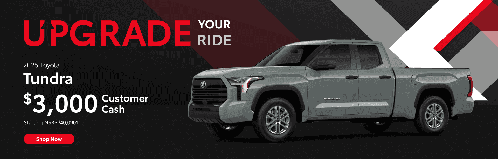 2025 Tundra $3,000 Customer Cash Starting MSRP $40,0901
