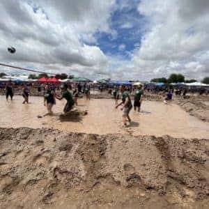 Viva Team competing in Mudd for Matches volleyball tournament