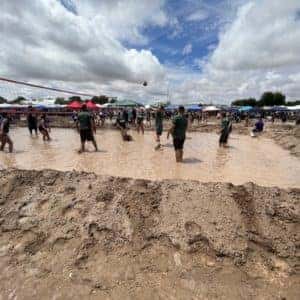 Viva Team competing in Mudd for Matches volleyball tournament