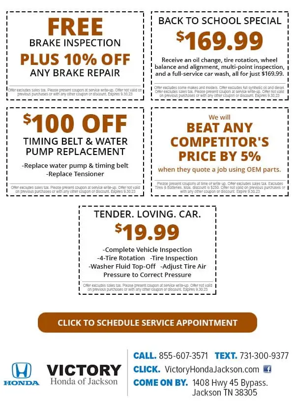 Auto Service Specials | Victory Honda of Jackson near Memphis