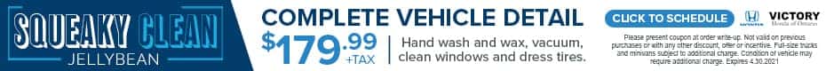Complete Vehicle Detail $179.99 plus tax
