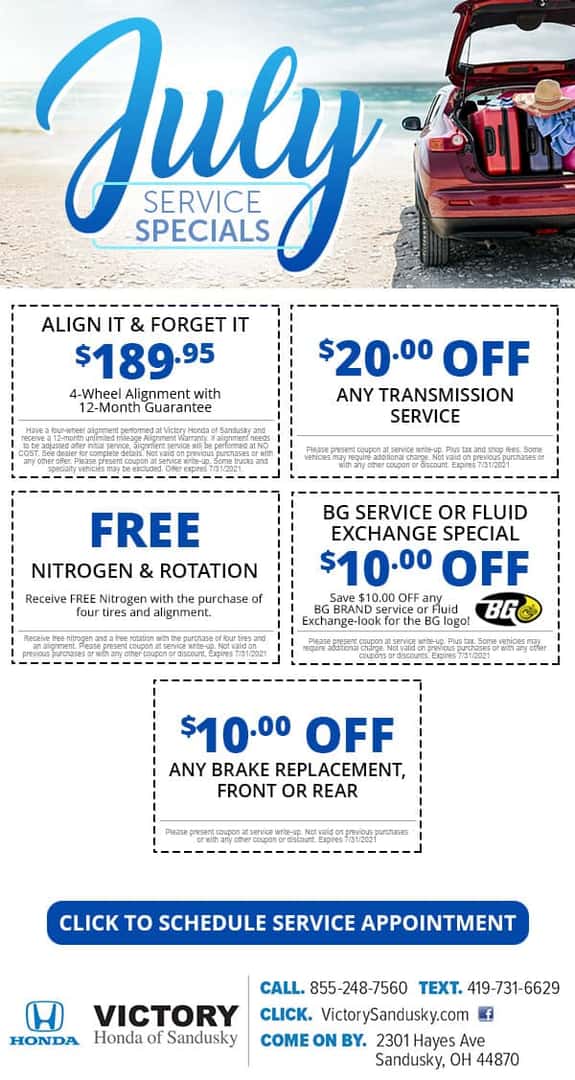 Auto Service Specials Victory Honda of Sandusky near Toledo