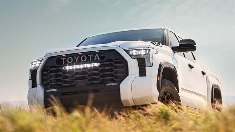 2026 Tundra TRD Pro CrewMax Shown. Find your new Tundra near Tampa and Wesley Chapel, FL at Toyota of Wesley Chapel.