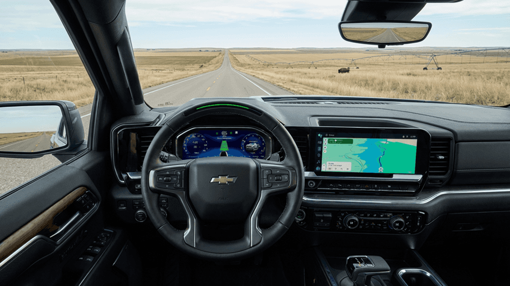 2026 Silverado 1500 13.4-inch infotainment touchscreen with built-in Google