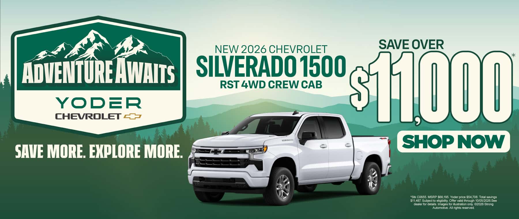 New 2026 Chevrolet Silverado 1500 RST 4WD Crew Cab Save over $11,000*