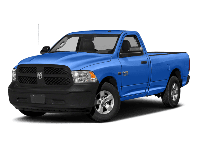 Blue 2018 Ram 1500 angled left