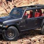 The black V8 Wrangler Rubicon 392 Concept is shown in a desert.