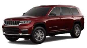 A white 2021 Jeep Grand Cherokee L Limited is angled left.