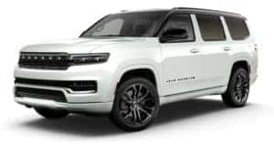 A white 2022 Grand Wagoneer is angled left.