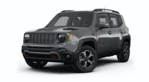 A grey 2022 Jeep Renegade Trailhawk is angled left.