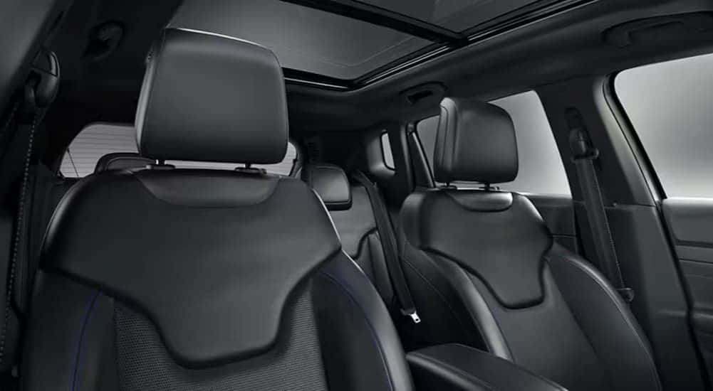 The black interior in a 2025 Jeep Compass for sale near Cincinnati.