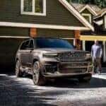 A black 2025 Jeep Grand Cherokee L for sale near Cincinnati parked on a driveway.