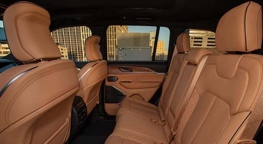 Tan interior of a 2025 Jeep Grand Cherokee for sale near Cincinnati