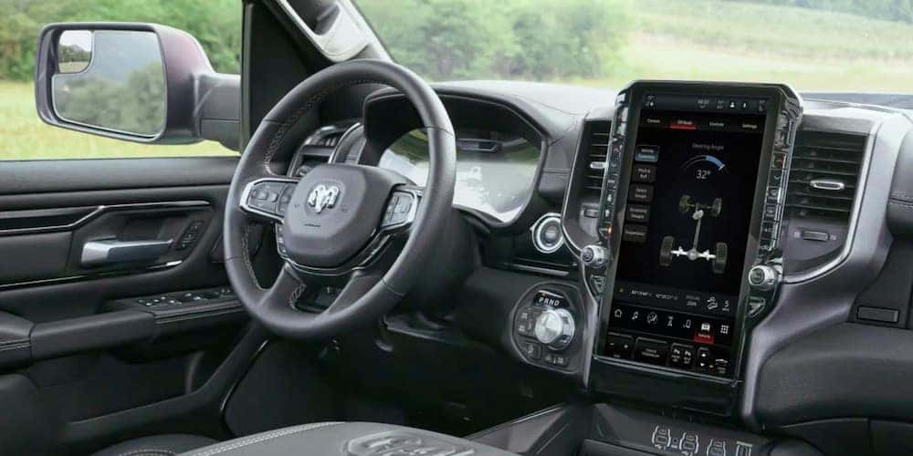 Black interior of a 2026 Ram 1500.