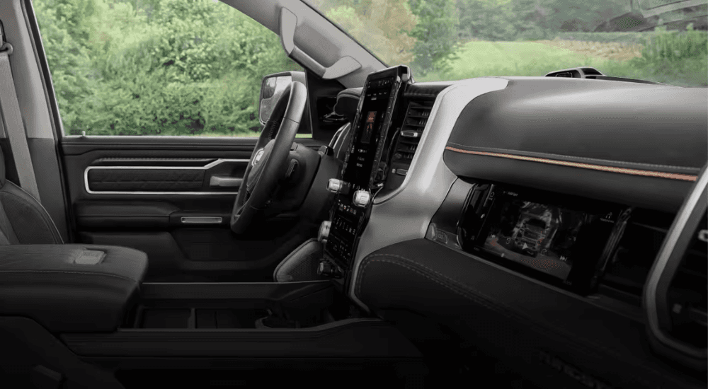 Infotainment system including passenger display on a 2026 Ram 1500 for sale near Alexandria.