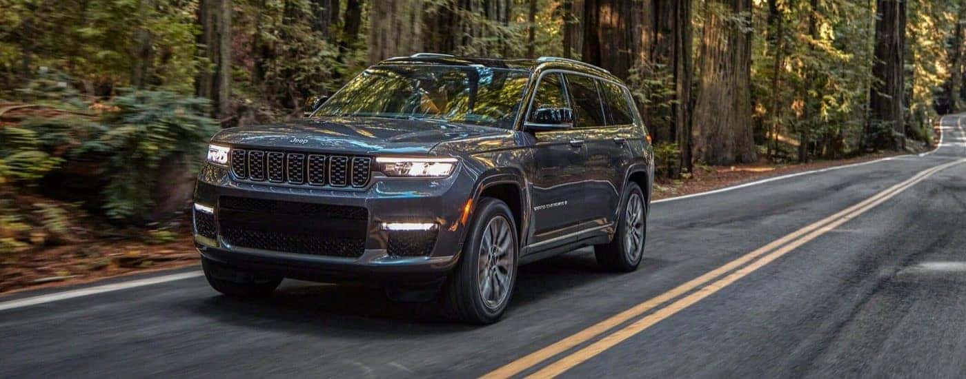 Black 2021 Jeep Grand Cherokee L for sale near Burlington on a test drive