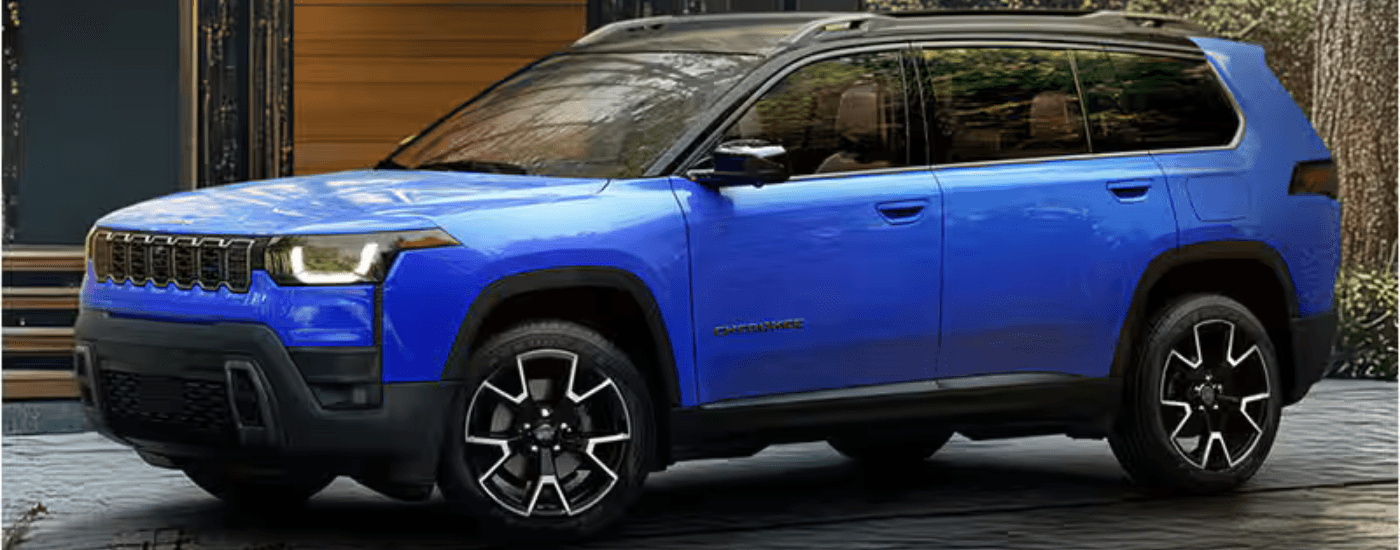 Blue 2026 Jeep Cherokee at an angle