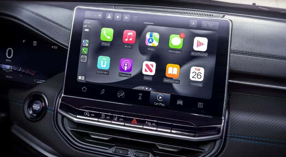 Infotainment screen in a 2026 Jeep Compass