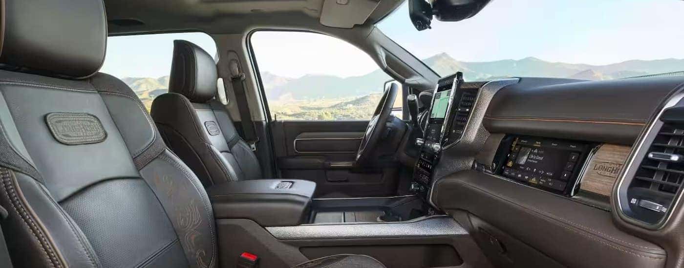 Front seating and interior in a 2026 Ram 3500 Big Horn