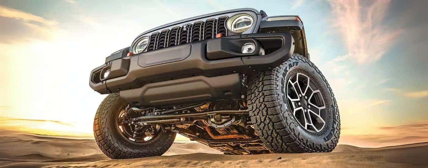 Black 2024 Jeep Gladiator from below