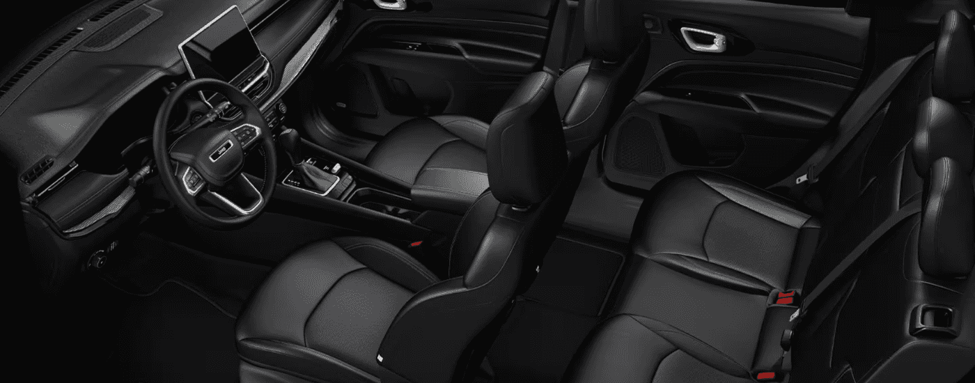 Black interior from above in the 2026 Jeep COmpass