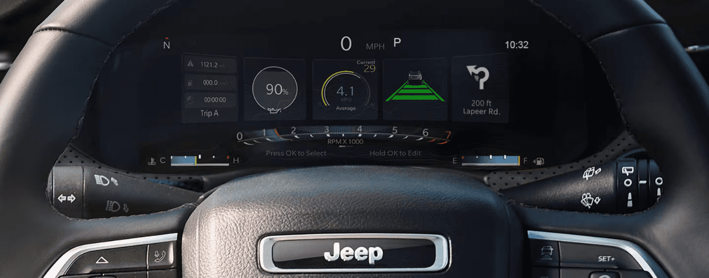 Different information displayed on the dash of a 2026 Jeep Compass