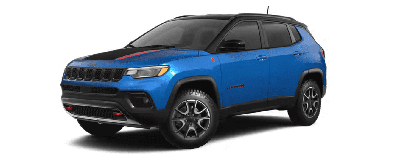 Blue 2026 Jeep Compass Trailhawk at an angle