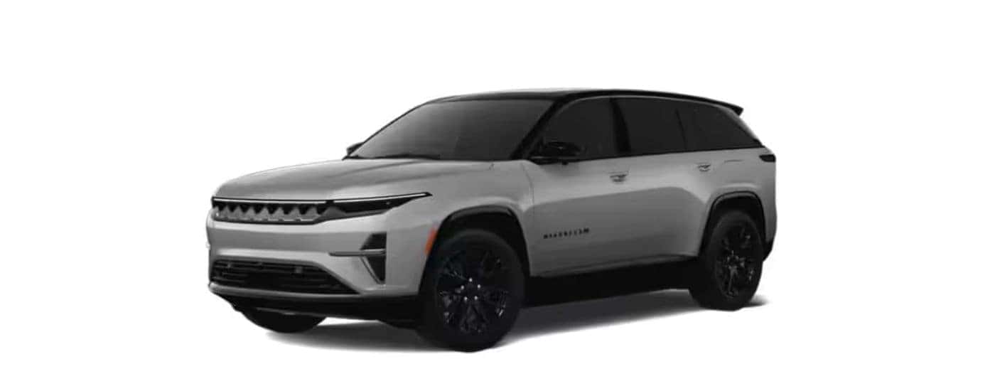 Grey 2024 Jeep Wagoneer angled left.