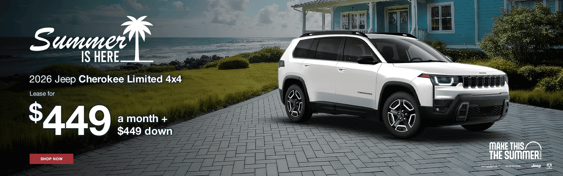 2026 Jeep Cherokee Limited 4x4 Subtext: Lease for $449 a month + $449 down