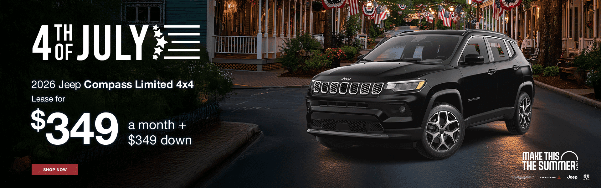2026 Jeep Compass Limited 4x4 Subtext: Lease for $349 a month + $349 down