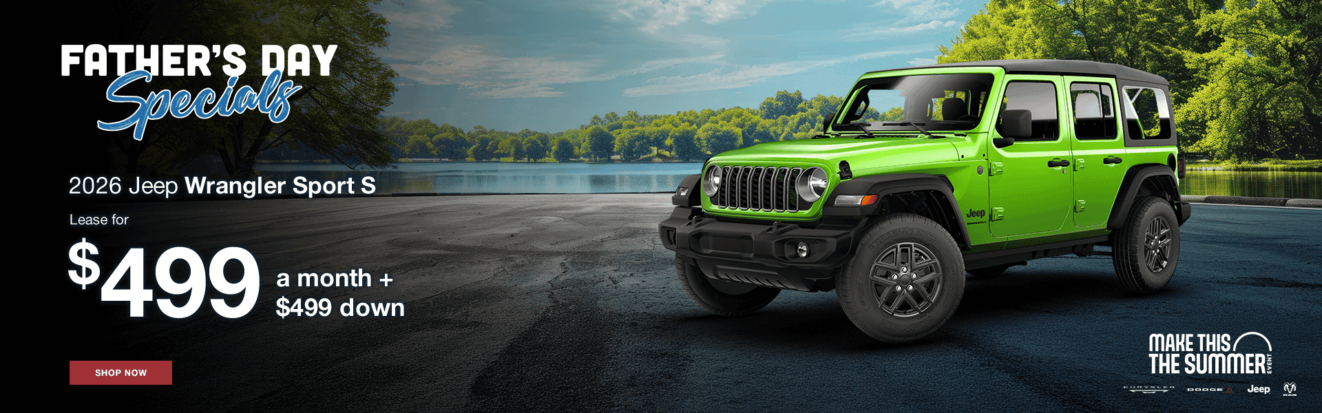 2026 Jeep Wrangler Sport S Subtext: Lease for $499 a month + $499 down