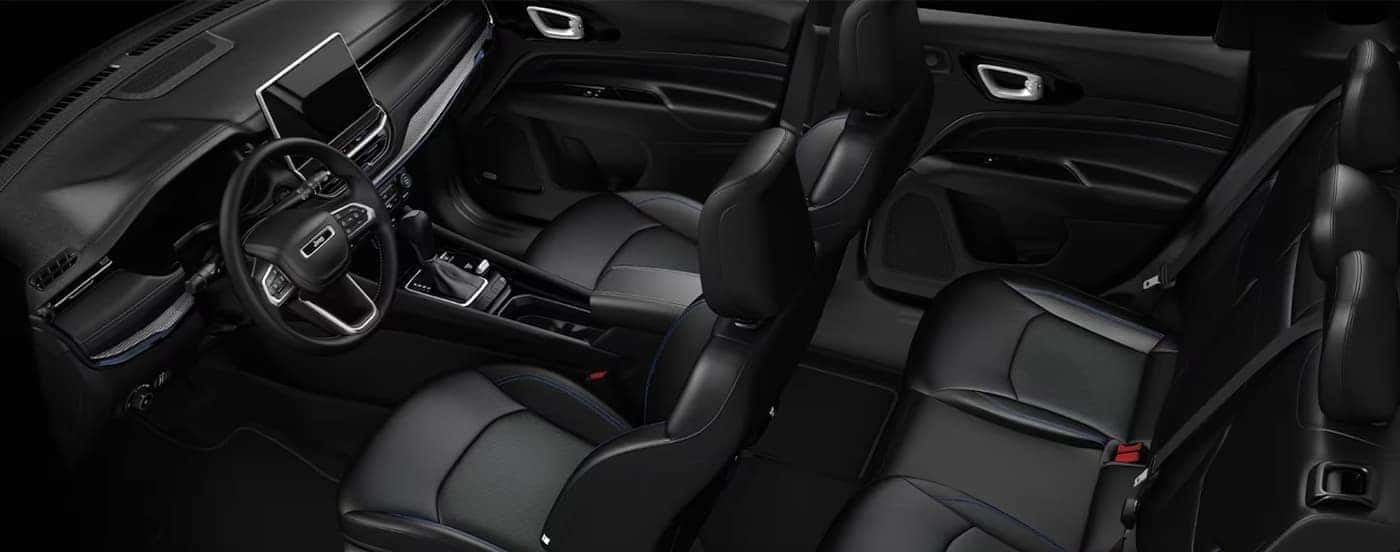 Black interior in a 2026 Jeep Compass.