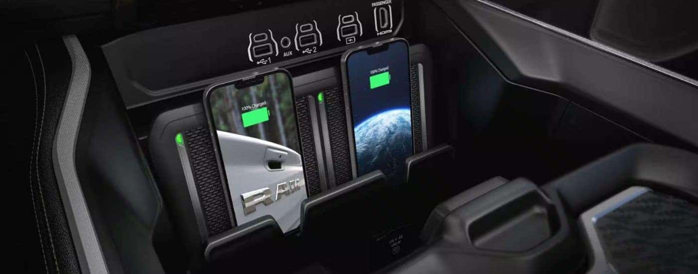 Dual wireless phone charging on the 2027 Ram 1500.