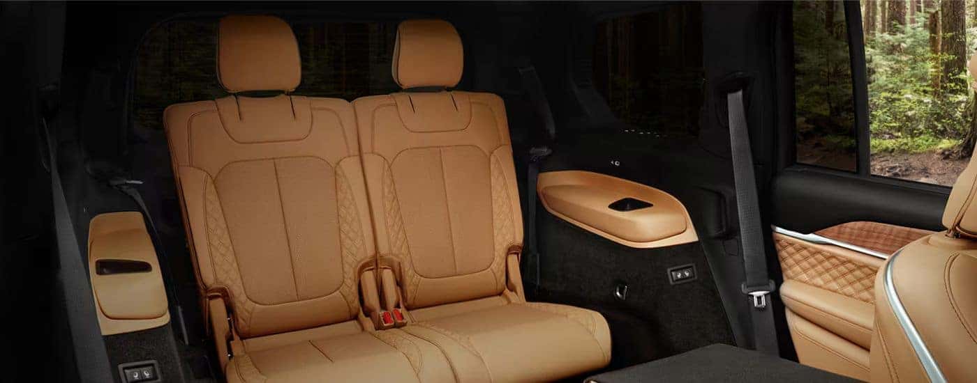 Tan third-row seating in a 2026 Jeep Grand Cherokee L.